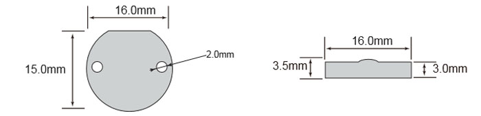 размеры uhf метки OPPD16